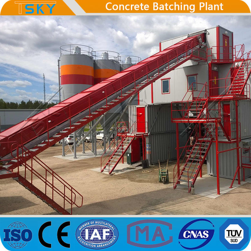 HZS180 2x55KW 180m3/h Mobile Concrete Batching Plant